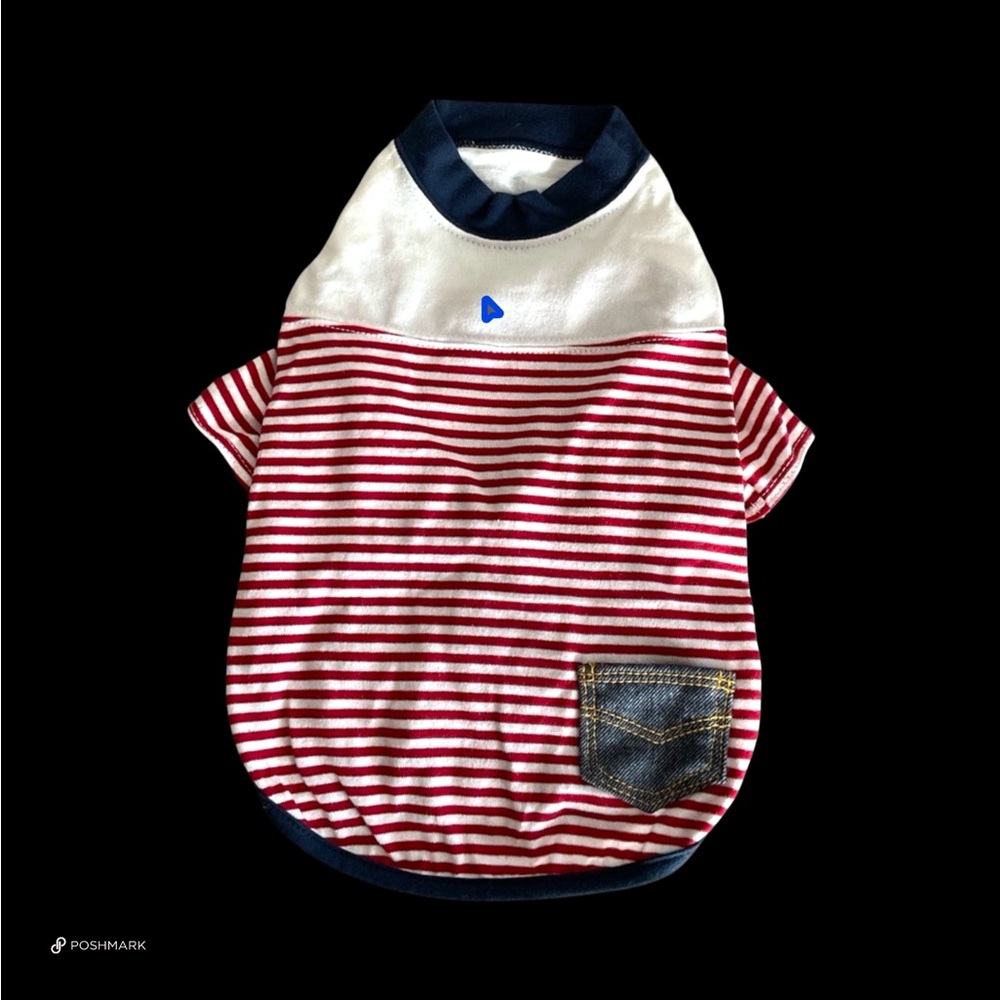 💖 Pariero Striped Nautical Dog T Shirt 💖